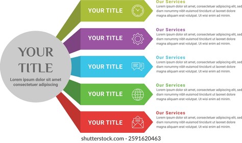 infographic template data info flowchart