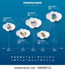 Infographic Template. Data Visualization. Can be used for workflow layout, number of options, steps, diagram, graph, presentation, chart and web design. Vector illustration.