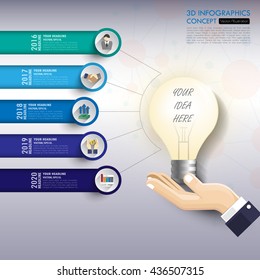 Infographic Template. Data Visualization. Can be used for workflow layout, number of options, steps, diagram, graph, presentation, timeline chart and web design. Vector illustration.