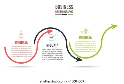Infographic Template. Data Visualization. Can be used for workflow layout, number of options, steps, diagram, graph, presentation, round chart and web design. Vector illustration.
