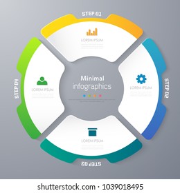 infographic template desgin the concept is option,step,plan,infograph with full color icon used for diagram infographic chart business presentation or website, Vector design element illustration