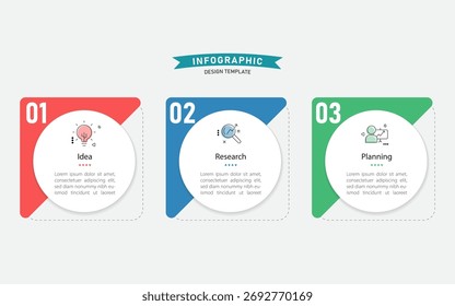Diseño de Plantilla infográfica. Viaje de la línea de tiempo de 3 pasos. Diagrama de proceso, 3 opciones sobre fondo blanco, Elementos de infografía, negocios, educación, tecnología, Ilustración vectorial moderna.