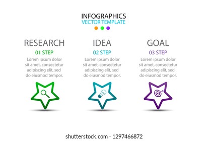 Infographic template. Design for 3 steps.