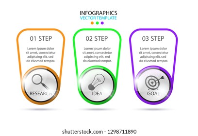 Infographic template. Design for 3 steps.
