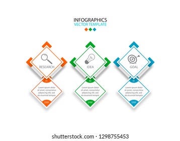 Infographic template. Design for 3 steps.