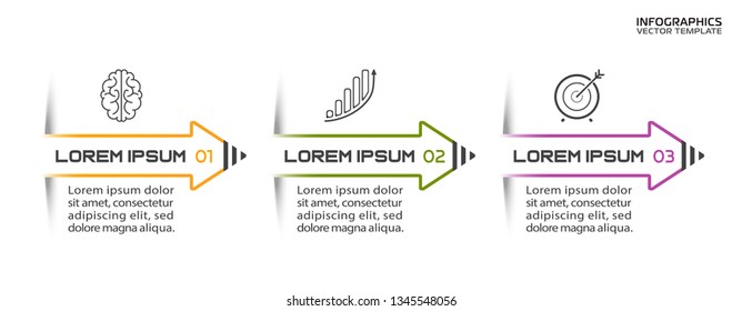 Infographic template. Design for 3 steps. 