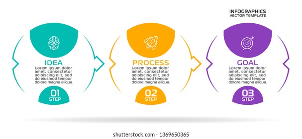 Infographic template. Design for 3 steps.