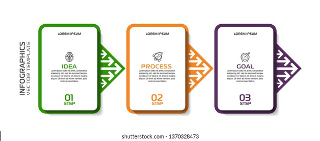 Infographic template. Design for 3 steps.