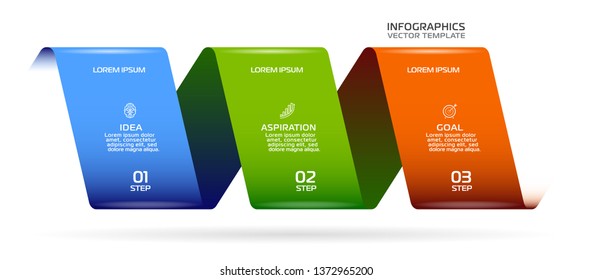 Infographic template. Design for 3 steps.