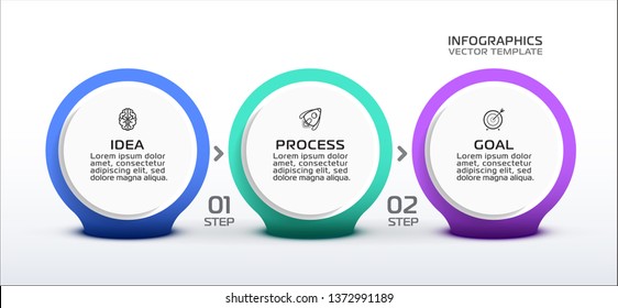 Infographic template. Design for 3 steps.