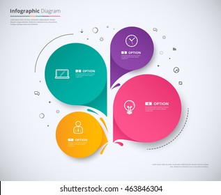 Infographic template design with 4 choice. Circle infographic concept. vector stock.