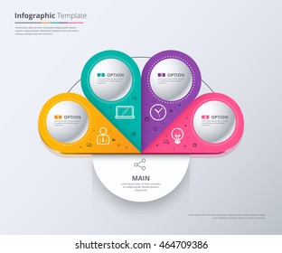 Infographic template design with 4 choice. Circle infographic concept. vector stock.