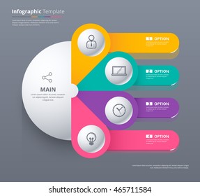 Infographic template design with 4 choice. Circle infographic concept. vector stock.