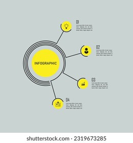 diseño de plantillas de infografía, 4 elementos 