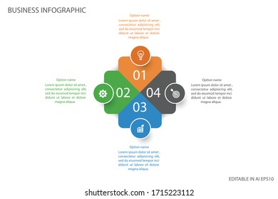 Infographic template design with 4 options, infographic element.