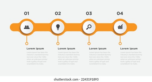 Infographic template design 4 step with icon