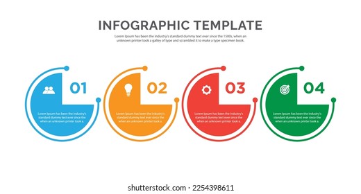 Infographic template design 4 step with icon vector