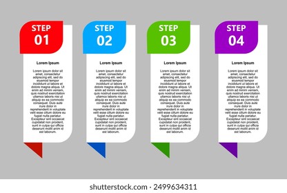 Infographic template design with 4 step concept for presentation, promotion and business.