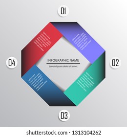 Infographic template design , 4 steps
