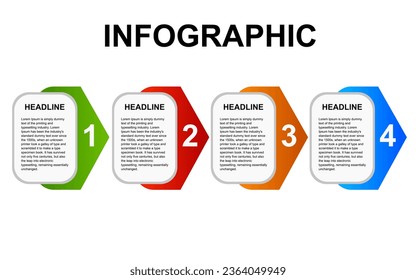 infographic template design with 4 steps. infographic design for presentations, banners, infographs and posters