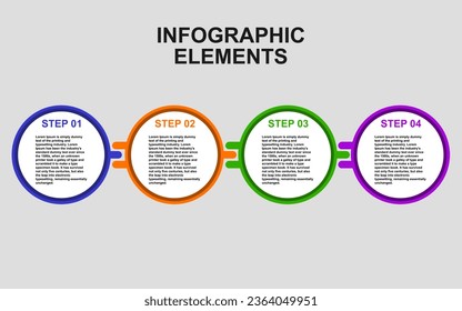 diseño de plantillas de infografía con 4 pasos. diseño infográfico para presentaciones, banners, infografías y afiches