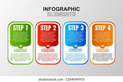 diseño de plantillas de infografía con 4 pasos. diseño infográfico para presentaciones, banners, infografías y afiches