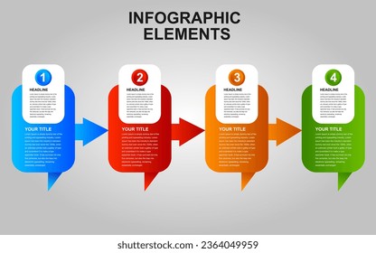 infographic template design with 4 steps. infographic design for presentations, banners, infographs and posters