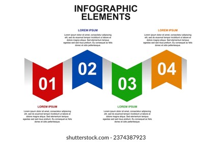 diseño de plantillas de infografía con 4 pasos. diseño infográfico para presentaciones, banners, infografías y afiches
