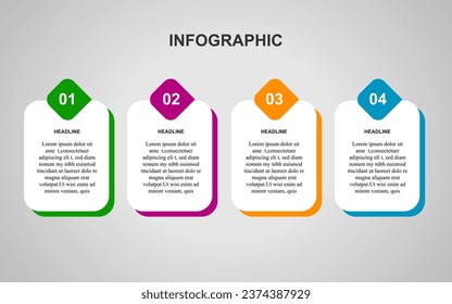 infographic template design with 4 steps. infographic design for presentations, banners, infographs and posters