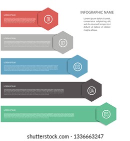 Infographic template design, 5 step