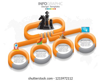 Infographic template design with 6 color options.