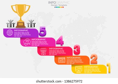 Infographic template design with 6 color options.