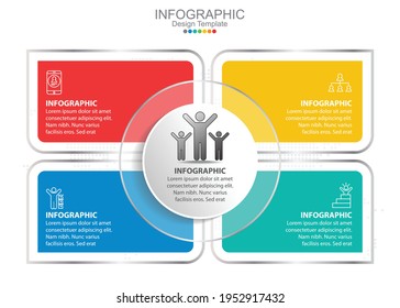 Infographic template design with 6 color options.