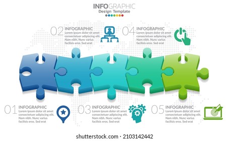 Infographic template design with 6 color options.