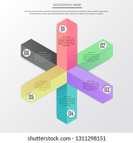 Infographic template design , 6 steps