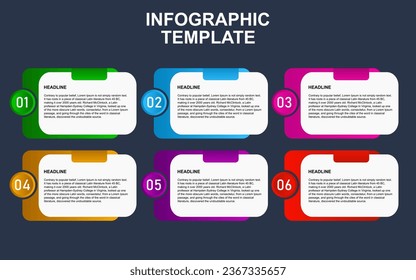  diseño de plantillas de infografía con 6 pasos. diseño infográfico para presentaciones, banners, infografías y afiches
