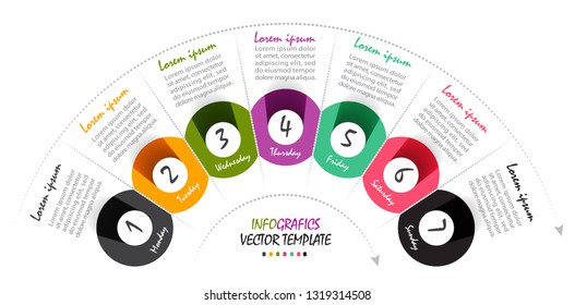 Infographic template. Design for 7 steps.