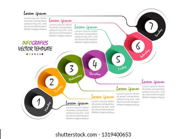 Infographic template. Design for 7 steps.
