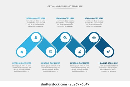 Design de modelo de infográfico com 7 etapas, diagrama de fluxo de trabalho de processo