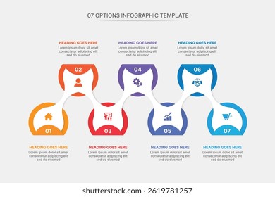 Infographic Template Design With 7 Steps, Process Workflow Diagram