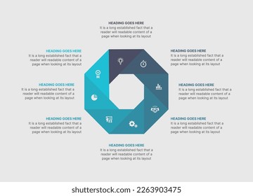 Infographic, Template Design With 8 Steps or Options, Workflow or Process Diagram