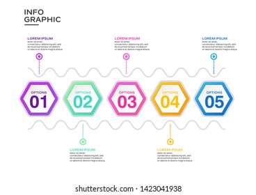 Infographic template design. Business concept with 5 options, steps or processes