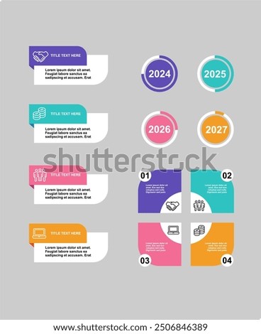 Infographic Template Design Collection of gradient infographic elements set