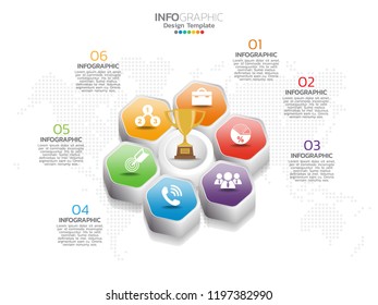 Infographic template design with color and options.