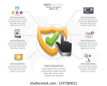 Infographic template design with color and options.