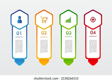 infographic template design with colorful for presentation. design 4 part presentation.