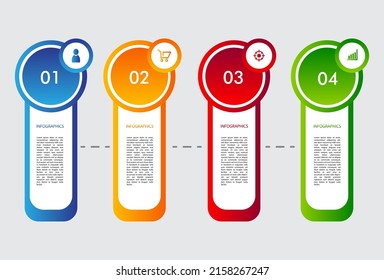 infographic template design with colorful for presentation. design 4 part presentation.
