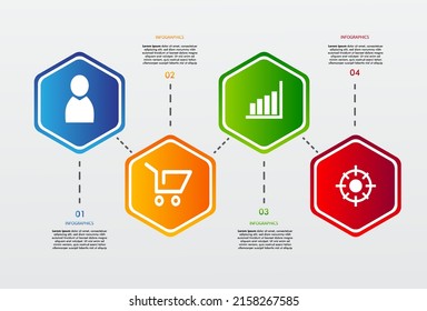 Infografik-Template-Design mit farbenfrohen für die Präsentation. Design 4-teilige Präsentation.