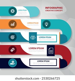 Un diseño de Plantilla de infografía ofrece un diseño limpio y organizado con imágenes llamativas y texto conciso. Simplifica la información compleja, mejorando la claridad y el compromiso para una fácil comprensión