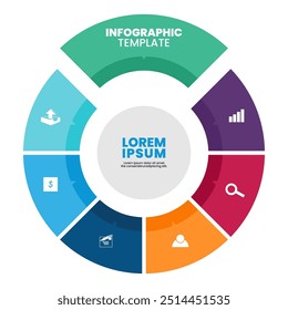 infographic template design as a graphic representation of a series of company activities